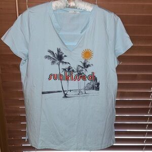 Maurices Sunkissed Palm Tee - Sky Blue